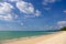 Ocean coast in blue sea and white sand