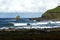 Ocean coast landscape. North Ireland Giants's causeway.