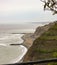 Ocean coastline with parking at beach, Miraflores, Peru