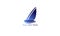 Ocean cruise linear ship silhouette sailing boat