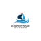 ocean cruise linear ship silhouette simple linear logo-vector