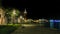 Ocean cruise ships approaching Venice, Italy at night