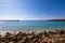 Ocean exit of Tarifa town seaport with Africa in horizon