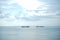 Ocean ferrys with beautiful cloudy sky