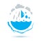 Ocean freshness theme vector symbol for use in mineral water adv