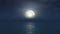 ocean full moon clouds 3d render