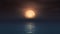 ocean full moon clouds 3d render