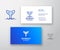 Ocean Games Abstract Vector Logo and Business Card Template. Gamepad Icon Incorporated in a Whale Tail. Premium