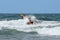 Ocean Kayak Crashing Through The Waves