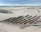 Ocean Landscape with Buried Fences