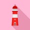 Ocean lighthouse icon, flat style