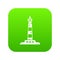 Ocean lighthouse icon green vector