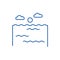 Ocean line icon concept. Ocean flat  vector symbol, sign, outline illustration.