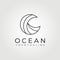 ocean logo, great wave logo vector illustration design graphic, sunset or sunrise logo