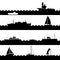 Ocean and navy ships variations of scene on sea