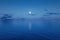 Ocean night with full moon sky