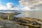 Ocean overlooking at the Strait of Georgia from Jack Point park in Nanaimo, BC