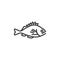 Ocean perch fish line icon