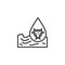 Ocean pollution waste line icon