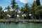 Ocean private houses with palms and piers in Miami Beach, Florida, USA.