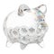 Ocean Protocol (OCEAN) Clear Glass piggy bank with decreasing piles of crypto coins.