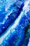 Ocean, resin art paint, artistic blue artwork background. Contemporary art