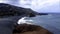 Ocean, rocks and black beach near El Golfo, Lanzarote, Canary Islands