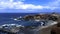 Ocean, rocks and black beach near El Golfo, Lanzarote, Canary Islands