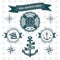 Ocean and sea anchor themed ship logo collection