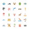 Ocean and Sea Life Vector Icons Set