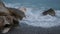 Ocean or sea waves crashing on rocks