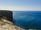 Ocean seen from the top of a cliff in Sagres, Portugal
