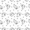 Ocean shark. Seamless pattern. Coloring Page