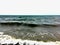 Ocean, sharp horizon, sea foam, Nantucket Sound, Cape Cod