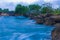 Ocean and sharp rocks landscape coastal landscape