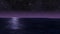 Ocean and stars infinite loop - beautiful misty purple and blue ocean