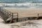 Ocean storm aftermath: A mass of thick foam covered the rock pool following extreme storm weather