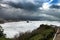 Ocean storm weather with huge waves in Biarritz, France