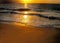 Ocean Sunset on Beach Copy Space