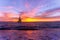 Ocean Sunset Sailboat Silhouette