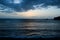 Ocean Sunset, Small Surf Wave, Twilight, Seafront, Dark Pebble Shore
