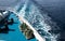 Ocean trail waves of cruise ship . Summer holidays vacation. Image