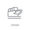 Ocean transportation linear icon. Modern outline Ocean transport