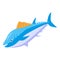 Ocean tuna fish icon, isometric style