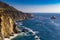 Ocean view near Bixby Creek Bridge in Big Sur, California, USA