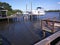 Ocean View of Wood Pier, Dock and Boat