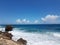 ocean water at Guajataca beach in Isabela Puerto Rico with rocks