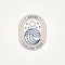 ocean water wave minimalist badge line art logo template vector illustration design. . simple modern surfer, resort hotels,