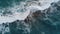 Ocean wave from above. Aerial view, abstract drone seascape background
