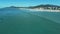 Ocean wave with beach in Brazil. Aerial view of Campeche beach, Florianopolis